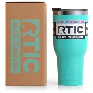 Tumbler Double Wall Stainless Steel 40oz Hot or Cold Splash Proof Lid Rtic Teal